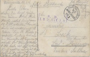 German Empire: World War I Field Post Card 1915 V. Infantry Division Bavaria
