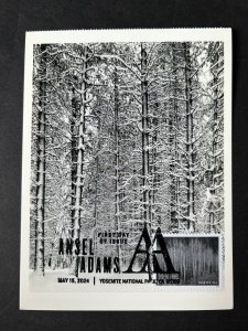 Ansel Adams 2024 FDC Maxicard Maximum Postcard Pine Forest In Snow Yosemite CA