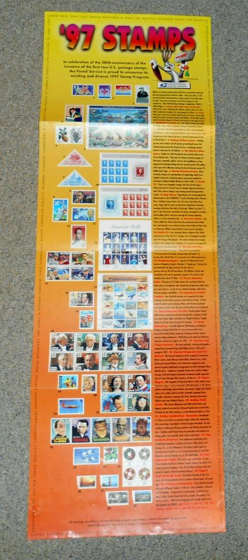 1997 stamp poster USPS 11 X 17 full year stamp commemorative issues