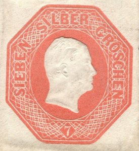 Germany States PRUSSIA Stamp 7sgr Red EMBOSSED Die Mint MNG {samwells}GGREEN129