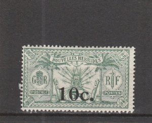 French New Hebrides  Scott#  40  MH  (1924 Surcharged)