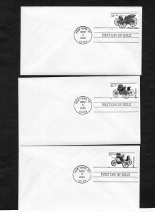 3019-3023 Antique Autos, set/5 FDC no cachet