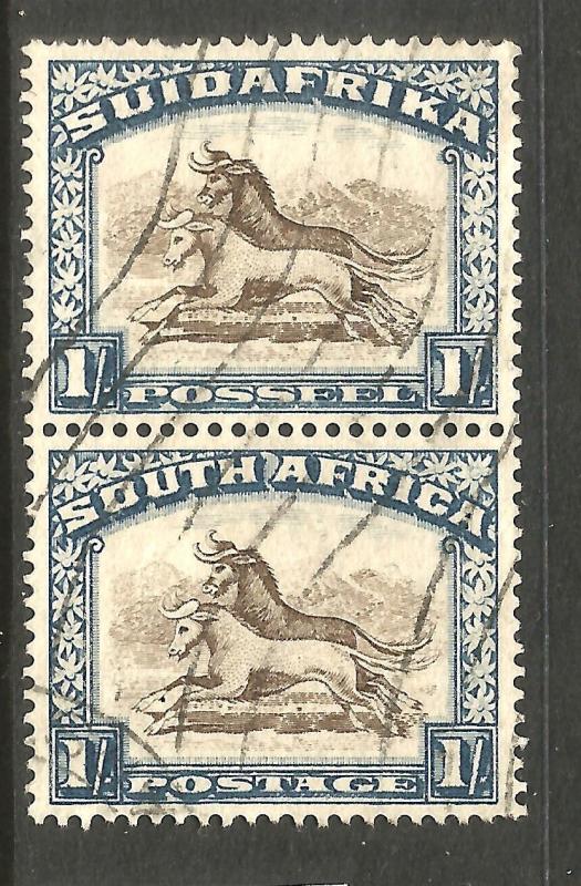 SOUTH AFRICA  1930-45  1/-  PICTORIAL  FU  PAIR   SG 48  CV 60pds 