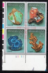 U.S. #2703a Minerals Corner Plate Bk 4