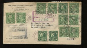 575 Schermack Type 3 Used on 1925 REGISTERED Cover UNCOMMON USAGE LV1761