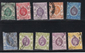 Hong Kong  King George V, lot of 10 used stamps