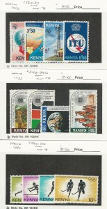 Kenya, Postage Stamp, #234-7, 243-6, 297-300 Mint NH, 1982-84, JFZ