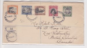 COOK ISLANDS cover 1935  #84/89 REGISTERED  to Canada