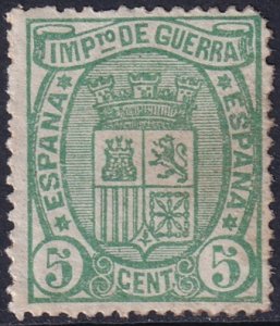 Spain 1875 Sc MR3 war tax MLH* disturbed gum