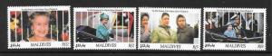 MALDIVE ISLANDS SG1506/9 1991 65th BIRTHDAY OF QUEEN ELIZABETH MNH