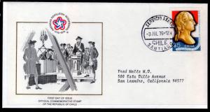 Chile 492 US Bicentennial Typed FDC