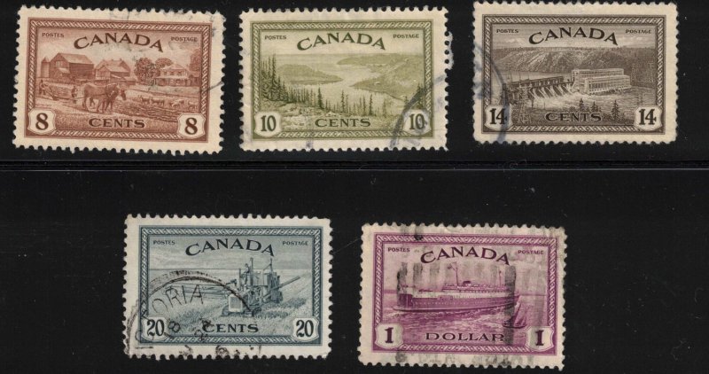 CANADA - 1946 Peace Issue - Used Short Set SC268-271 & SC273