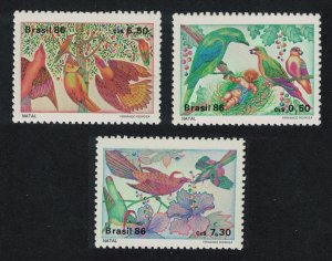 Brazil Birds Christmas 3v 1986 MNH SG#2256-2258