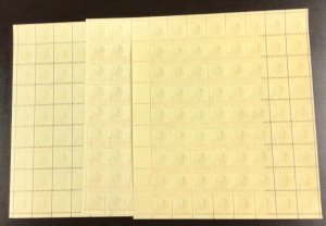 1118 Lajos Kossuth, Hungary  Lot of 3 sheets MNH 8 c Sheet of 72 FV $17.28  1958