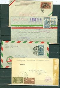 MEXICO LOT of (4) AIRMAIL COVERS incl. (1) REGISTERED & (1) CENSORED to CURACAO