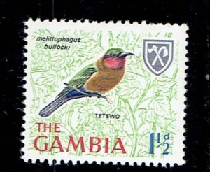 GAMBIA SCOTT#217 1966 1 1/2d RED-THROATED BEE-EATER - MNH