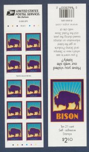 USA - Sc 3484d - Plate P33333, perf 11.25 - 21 cent Bison 