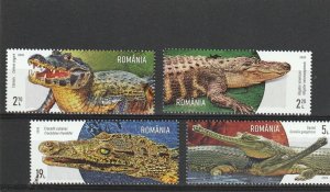 ROMANIA 2020 STAMPS CROCODILES ANIMALS NATURE SET MNH CAIMAN CROCS