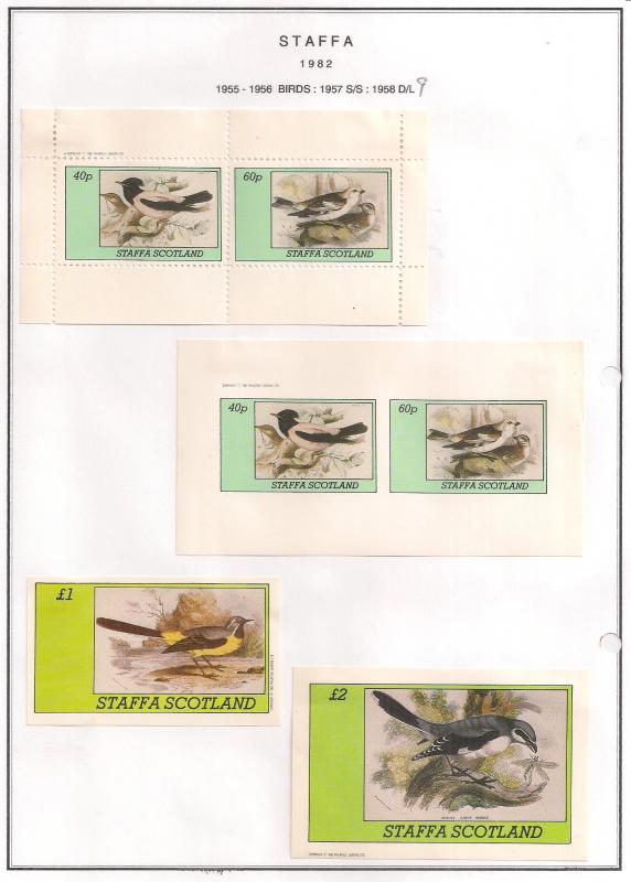 SCOTLAND - STAFFA - 1982 - Birds #22 - Perf, Imp 2v, Souv, D/L Sheets - MLH