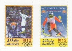Maldives 2002 - Winter Olympics - Set of 2 Stamps - Scott #2636-7 - MNH