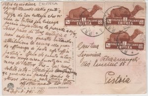 ERITREA Italy Colony cover 24 July 1935 to Pistoia, Italy