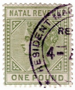 (I.B) Natal Revenue : Duty Stamp £1 (1885)