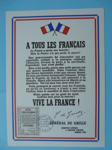 world war II General De Gaulle appeal of 18 june FDC folder France 1964