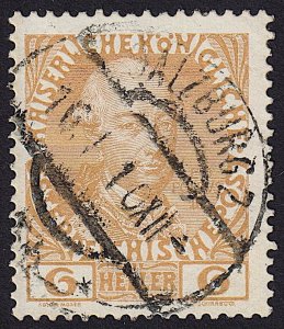 Austria - 1908 - Scott #114a - used - SALZBURG 2 pmk