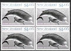 New Zealand #940 MNH Block. Ross Dependency - Southern Bottlenose Whale