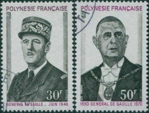 French Polynesia 1971 Sc#270-271,SG145-146 General de Gaulle death set FU