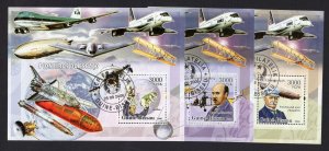 Guinea-Bissau Aircraft Mint (CTO) Souvenir Sheets (2006) (Set of 3)