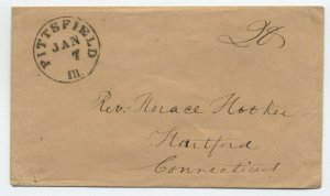 c1850 Pittsfield IL stampless cover to Hartford CT [5806.844]