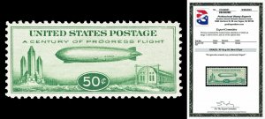 Scott C18 1933 50c Zeppelin Airmail Issue Mint Graded XF-Sup 95 LH with PSE CERT
