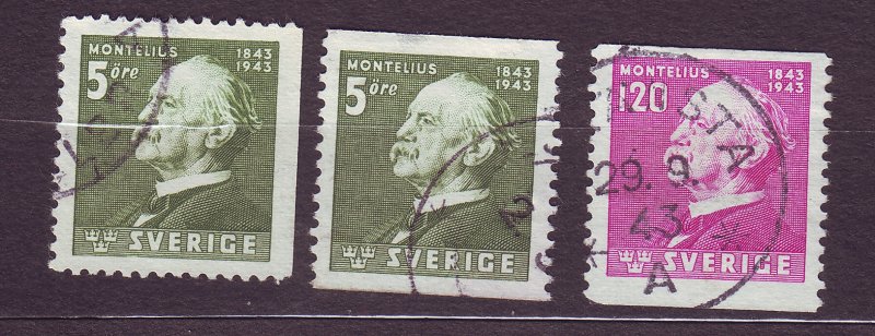 J22848 JLstamps 1943 sweden set used #345-7 montelius