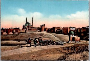 SCHALLSTAMPS EGYPT  POSTAL HISTORY PICT COLOR POSTCARD CAIRO THE CITADEL