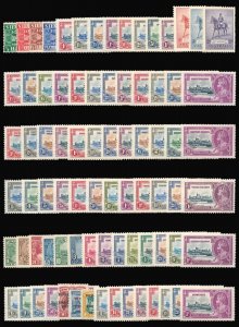 1935 KGV Silver Jubilee omnibus complete set of 250 stamps MLH.