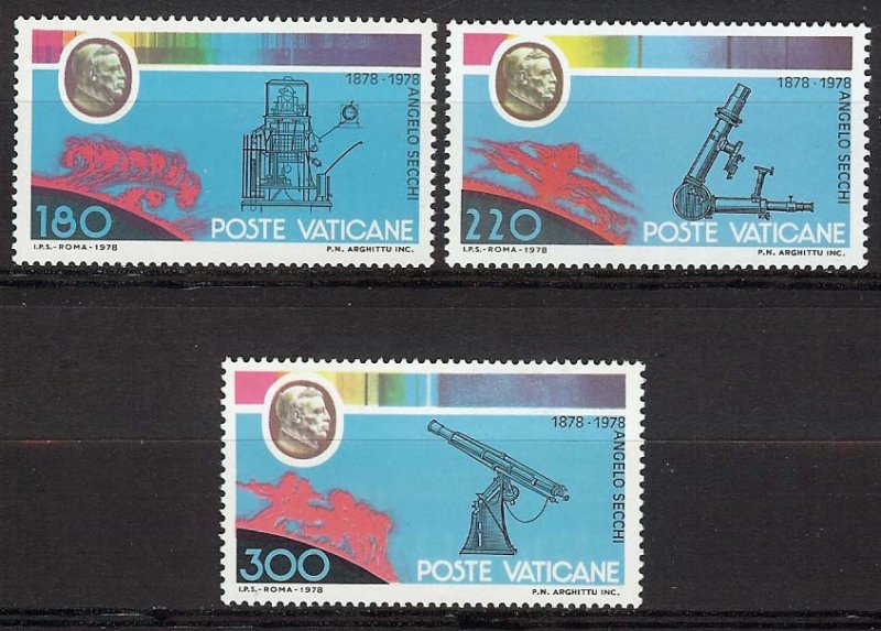 1979 - VATICAN - Scott #654-656 - Father Angelo Sacchi - MNH **