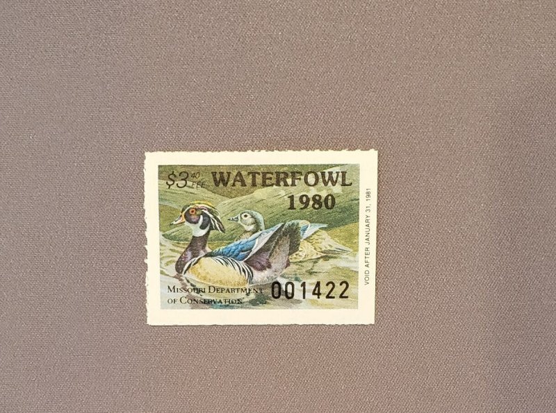 MO2, Missouri Waterfowl 1980, Mint NH, CV $95.00