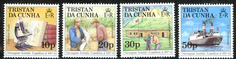 Tristan Da Cunha Sc# 416-419 MNH 1987 Norwegian Scientific Exp. 50th
