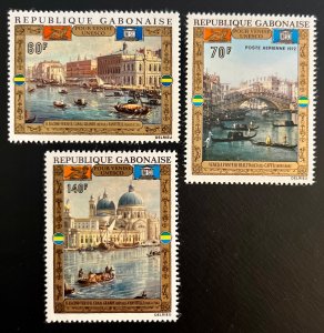 Gabon C123-5 / 1972 UNESCO Venice Painting Stamps / Complete Set / MNH