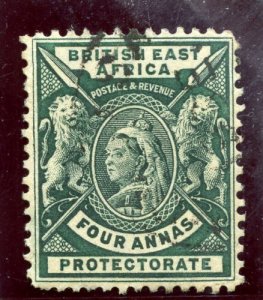 British East Africa 1896 QV 4a deep green very fine used. SG 70. Sc 78. 