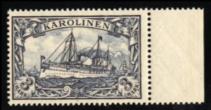 German Colonies, Caroline Islands #18 Cat$30, 1901 3m black violet, sheet mar...