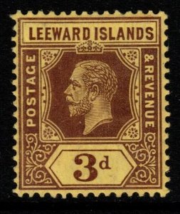 LEEWARD ISLANDS SG51b 1914 3d PURPLE/LEMON MTD MINT