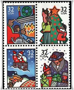 SC#3108-11 32¢ Family Scenes Block of Four (1996) MNH