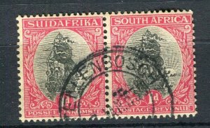 SOUTH AFRICA; 1920s-30s Dromedarius issue 1d. fine used POSTMARK Pair