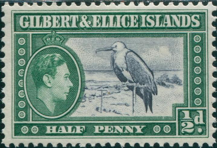 Gilbert Ellice Islands 1939 SG43 ½d Great Frigate Bird KGVI MLH