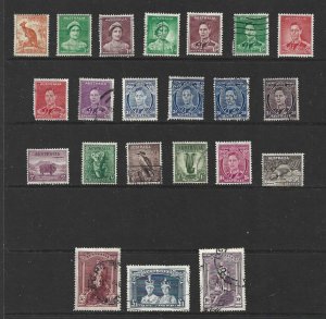 AUSTRALIA - 1937 KING GEORGE VI DEFINITIVES - SCOTT 166 TO 179 - USED