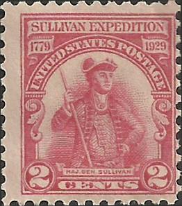 # 657 Mint Never Hinged Carmine Rose Sullivan Expedition