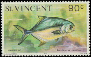 Saint Vincent #472-474 + 472a, Complete Set(4), 1976, Fish, Never Hinged