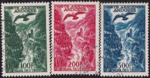 French Andorra 1955-1957 SC C2-C4 Used Set 